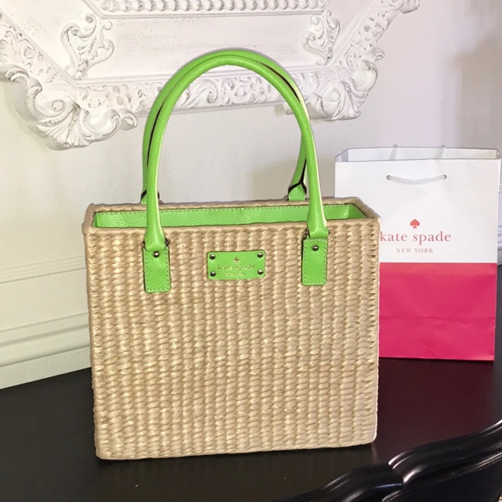 kate spade wicker basket hand bag